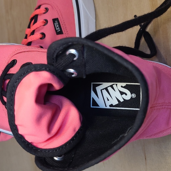 Vans Authentic Women Hi Top Skate Size 6.5 Neon Pink Casual Sneakers - Picture 9 of 10